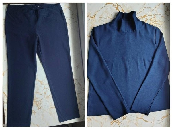 Women Eileen Fisher Suit Navy Viscose 36 / S / 44