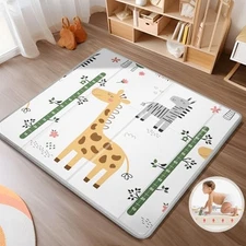 PIGLOG FOLDABLE BABY PLAY MAT 50X50 REVERSIBLE PORTABLE MAT FOR INFANTS GIRAFFE