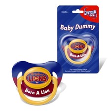 BRISBANE LIONS AFL TEAM LOGO INFANT BABY DUMMY PACIFIER 6 MONTHS