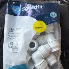 JG Speedfit PEM0315W 15mm Push Fit Elbow Connector - Pack of 10