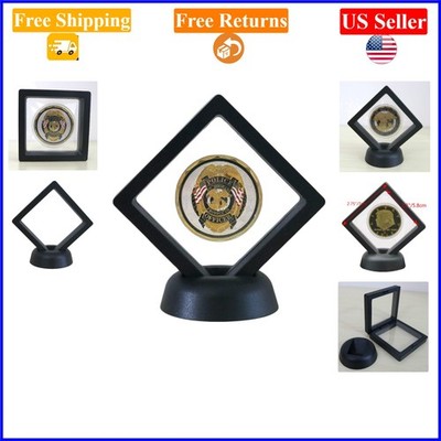 3D Floating Coin Display Frame for Medals, Coins & Collectibles, Black