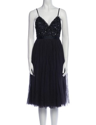 Needle&Thread Elegant Black Evening Dress. Size 8
