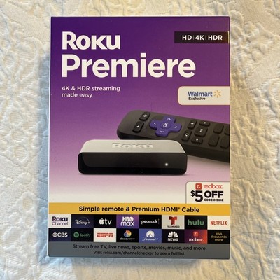New Roku Premiere 4K/HDR Streaming Media Player with HDMI Cable & Remote