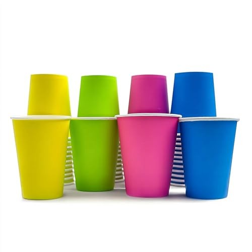 Nicoman Rainbow Paper Cups, 8oz & 12oz,  Assorted colors , sizes 
