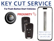 KEY CUT + Flip Key for Buick 2010 - 2017  PEPS OHT05918179 Proximity Keyless Go