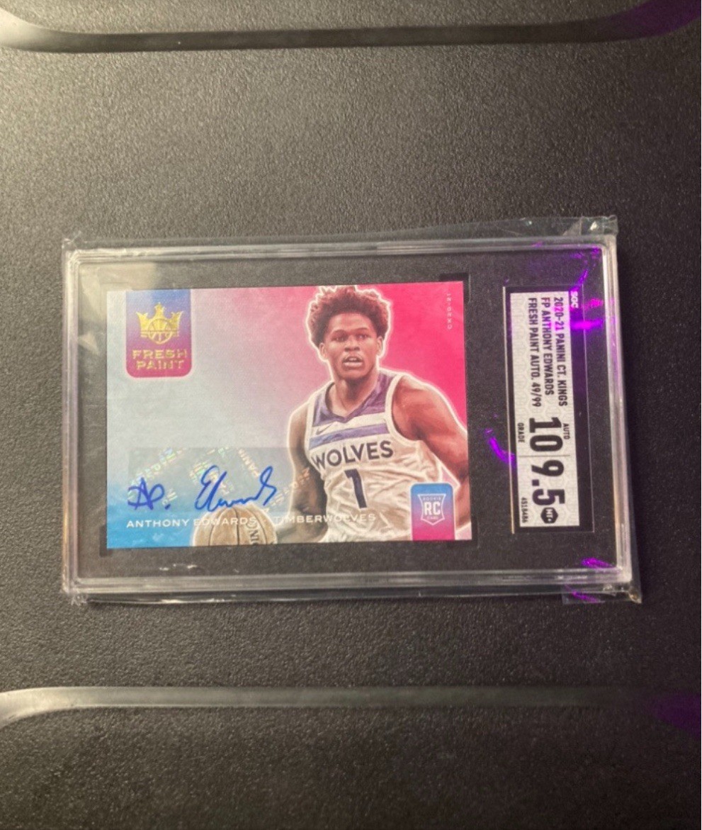 2020 Anthony Edwards Panini Court Kings Fresh Paint Auto /99 Sgc 9.5 Auto 10!