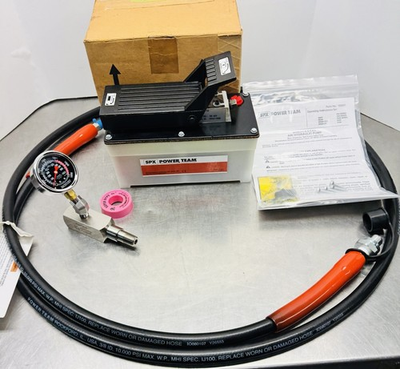 #ad NEW SPX Power Team PA6 Air Pump Kit 10ft 3 8” Hose 15k PSI Gauge Manifold $799.99