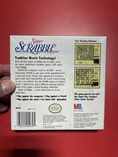Super Scrabble (Nintendo Game Boy, 1991) Brand New Factory Sealed H-Seam - Picture 2 of 6