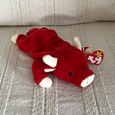 Ty Beanie Babies Red Bull Plush Stuffed Animal 1999 Vintage Ages 3+