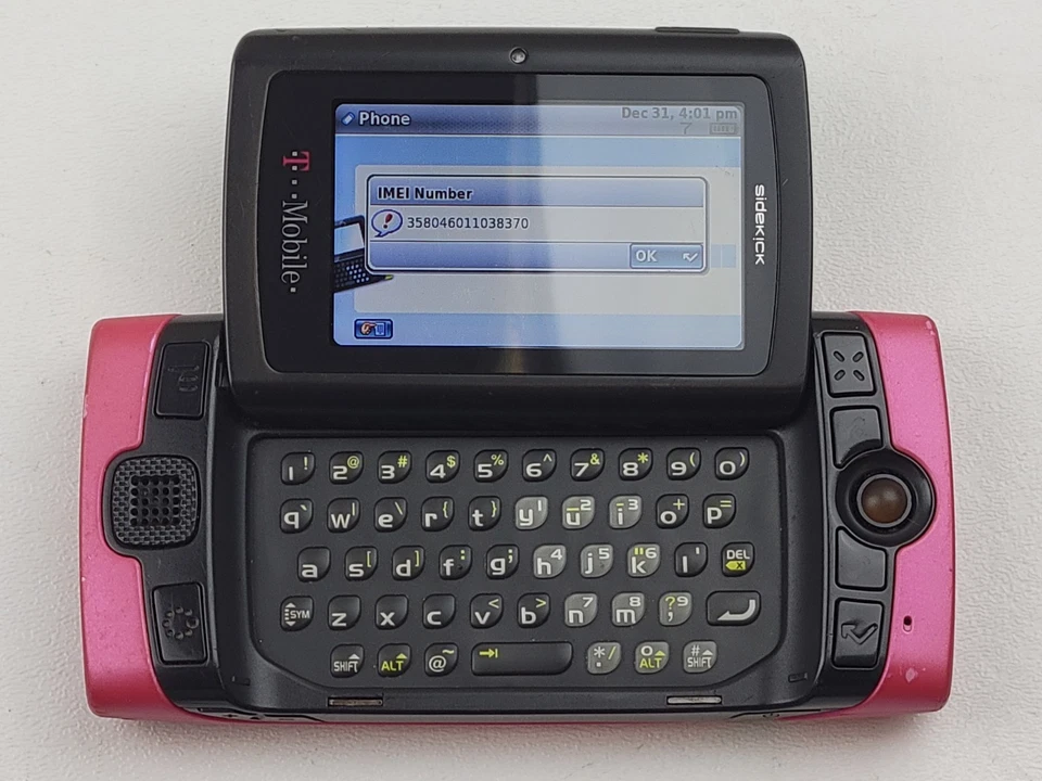 Teléfono Celular Retro T-Mobile Sharp Sidekick 2008 (PV210) 2G Giratorio - Negro - ¡FUNCIONA! Foto 3 de 4