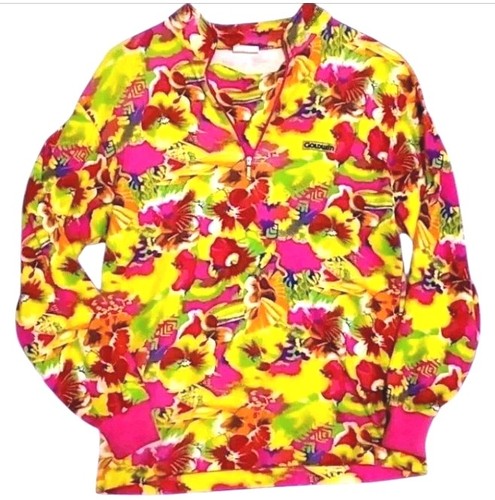 Goldwin, Vintage Goldwin Women's 1/4 Zip Sweater Colorful Floral Pullover Japan