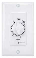 Intermatic FD12HWC 12-Hour Spring-Wound Timer for Lights  Fans, White