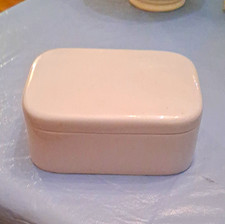 Lenox White Porcelain Rectangular Butter Dish w/ Lid Glossy Solid Made in USA