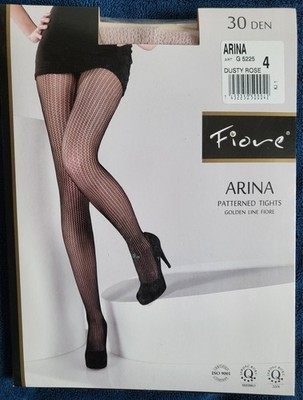 Fiore Arina Patterned Tights Strumpfhose 30 DEN, Gr. 4, Dusty Rose, OVP
