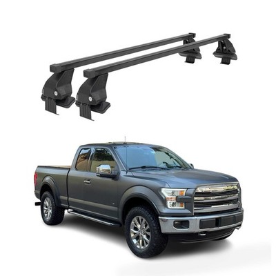 Smooth Roof Racks Cross Bars Luggage Carrier for Ford F-250 2017-2022 Black 2Pcs