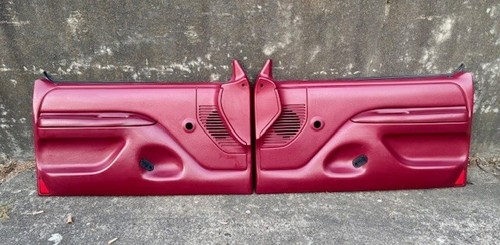 92-96 F150 Bronco 92-97 F250 F350 Red XL INTERIOR DOOR TRIM PANELS-Manual