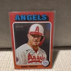Topps 2024 Heritage Short Print Base Set Mike Trout Angels #52 Baseball Card