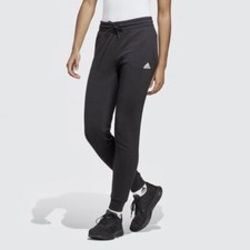 New Women  s adidas Essentials Linear French Terry Cuffed Pants IC6868 Black - XS