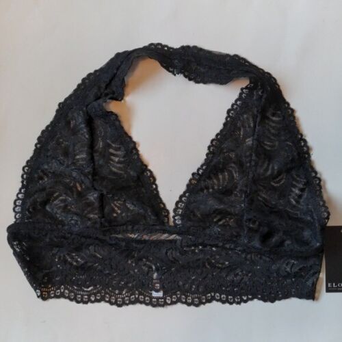 Eloquii Black Lace Halter Bralette Plus Size 1X NWT