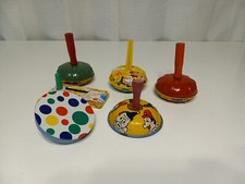 Lot Of 6 Vintage US Metal Toy Mfg Noisemakers - New Years Clowns Baloons