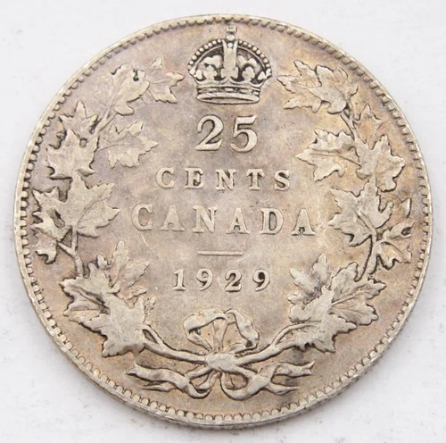 1929 Canada 25 cents VF
