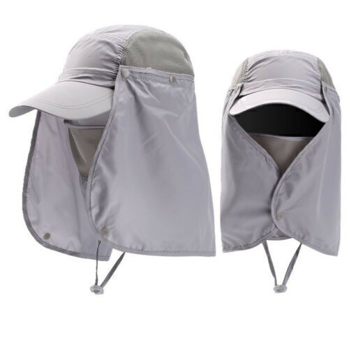 Folding Sun Cap W/ Removable Face Neck Cover Flap 360° UV Protection Visor Hat* - Bild 7 von 20
