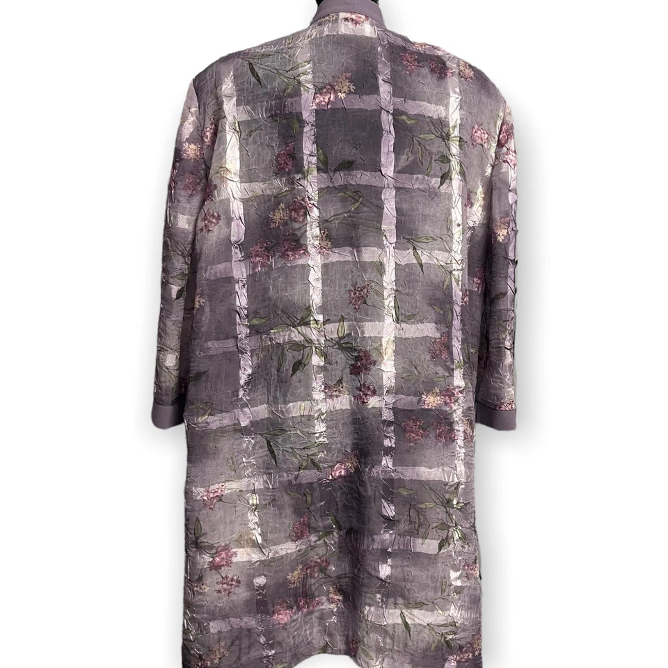 Plumero floral púrpura R&M Richards semi transparente púrpura manga larga claro talla única  Foto 2 de 4