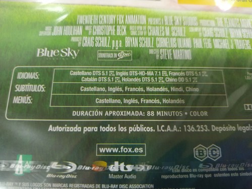 Carlitos y Snoopy la Pelicula Peanuts - Blu-Ray Español Ingles Frances Nuevo - Imagen 3 de 4