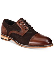 Handmade Men's Leather Brown Suede Cape Toe Lace Up Derby Custom Shoes-926