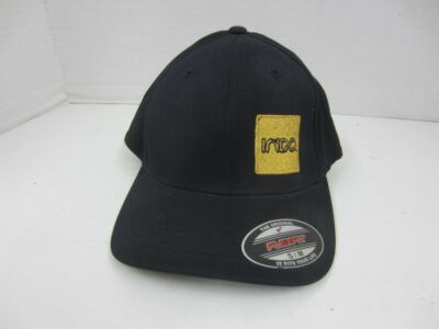 INDO Flexfit Hat S/M Embroidered Black & Gold Cap New