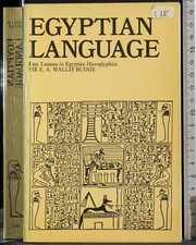 EGYPTIAN LANGUAGE. SIR E. A. WALLIS BUDGE. RKP.