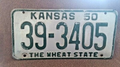 1950 Kansas License Plate Tag Original | eBay