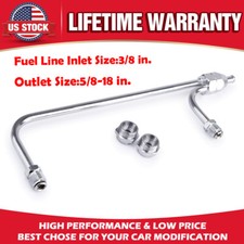 Dual Feed Fuel Line Chrome 1552 For Carburetor 4150 Double Pumper 38hose