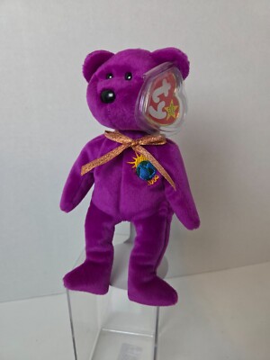 Ty Beanie Babies Millennium - Purple new stored in case Error miss spelled