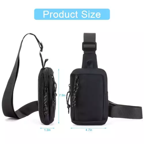Men's Shoulder Bag Oxford Chest Bag Sling Crossbody Bag Casual Travel Phone Bag - Picture 4 of 11