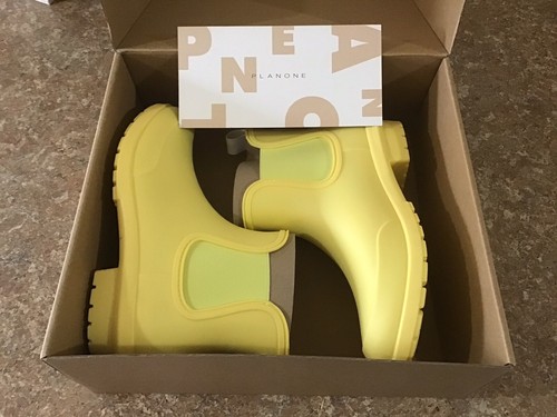 Planone Womens Size 6 Yellow Short Rain Boots Waterproof Garden Shoes New