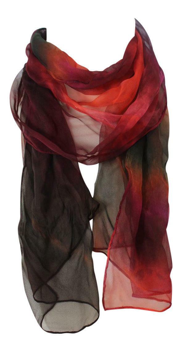 Ladycrow Luxurious Hand Dyed Delicate Gossamer Silk Scarf Woodland