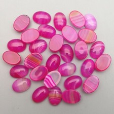 Wholesale 100pcs 10x14mm Natural Rose Red Line Agate Stone Oval CAB CABOCHON DIY