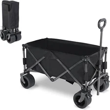 ColourTree Heavy Duty Collapsible Swivel Wagon Cart - Perfect for Garden & Beach