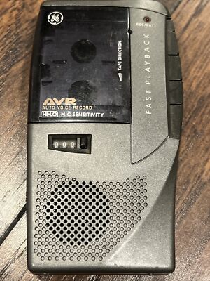 GE Micro Cassette Recorder AVR Auto Voice Record (Model 3-5385A) Fast Playback
