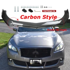 For Infiniti M35 M35h M37 M45 Carbon Style Front Bumper Lip Spoiler Splitter