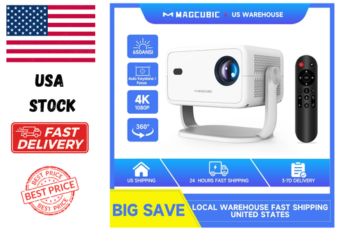 Magcubic 650ANSI L018 Projector 4K Native 1080P Auto Focus & Keystone Correction