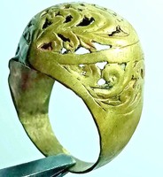 ANCIENT ROMAN BRONZE WEDDING FLOWER RING ARTIFACT AUTHENTIC