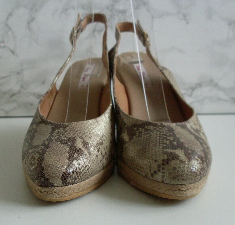 Toni Pons Metallic Python Snake Platform Wedge Heels Size EU 41 UK 8 - Image 4 of 4