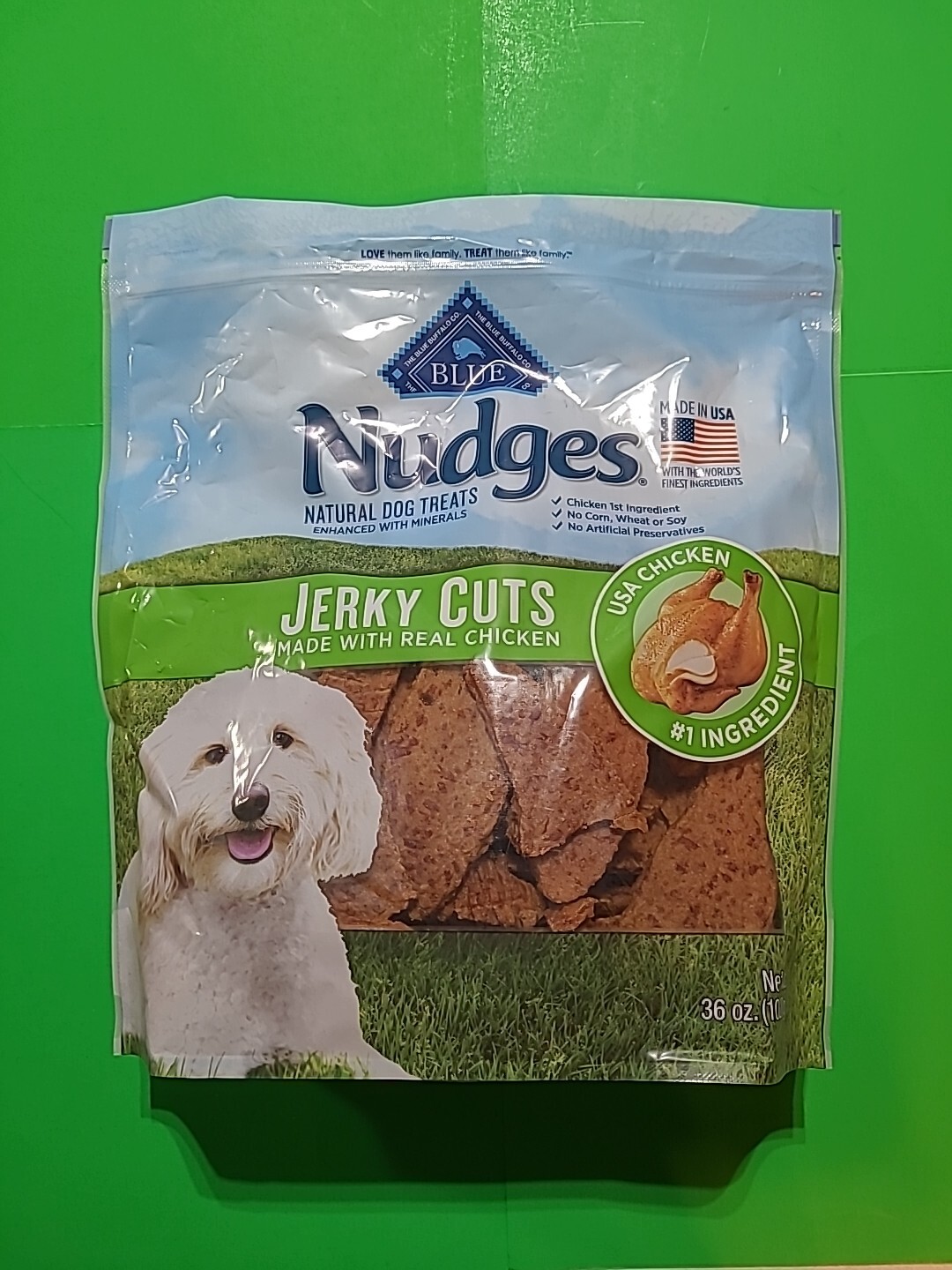 Nudges Jerky Cuts Natural Dog Treats 36oz Made In The USA With Real