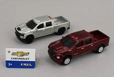 1:64 ERTL 2025 Chevrolet Silverado 2500HD Pickup Truck *PAIR* Red & Silver NEW!