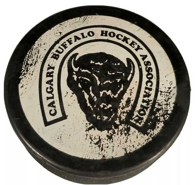 CALGARY BUFFALO HOCKEY ASSOCIATION RARE VINTAGE OFFICIAL PUCK
