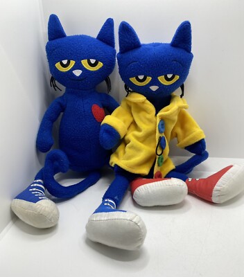 Set Of Pete the Cat Plush Pete His Four Groovy Buttons Stuffed Toy 