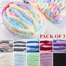 3 X 250g Thick Super Chunky Yarn Bulky Chenille Soft Hand Arm Knitting Wool Yarn