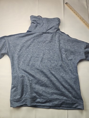 Maglione Under Armour uomo grande aderente collo ad imbuto manica lunga blu tasca frontale - Foto 7 di 8